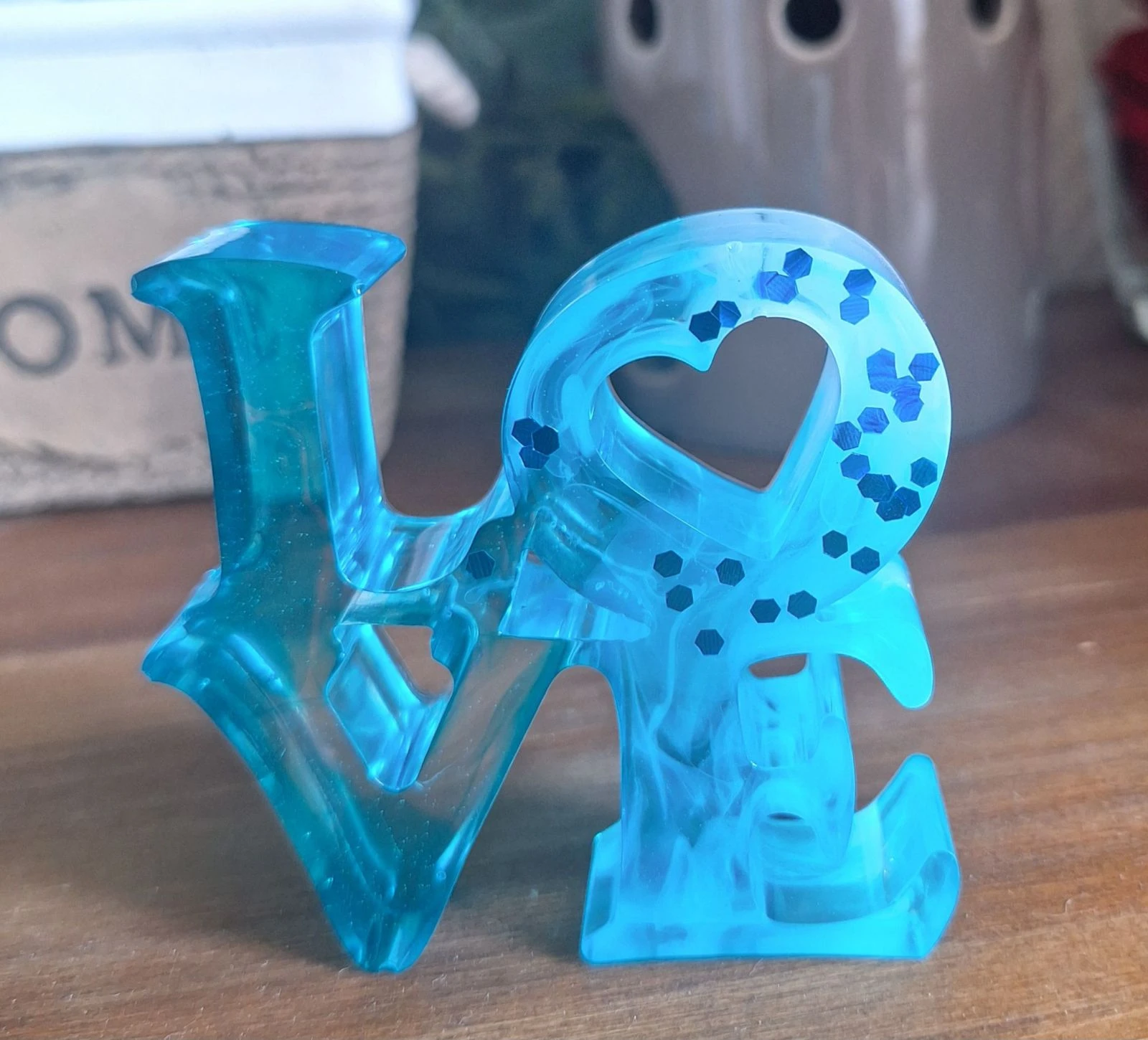 Déco love en résine Vinie